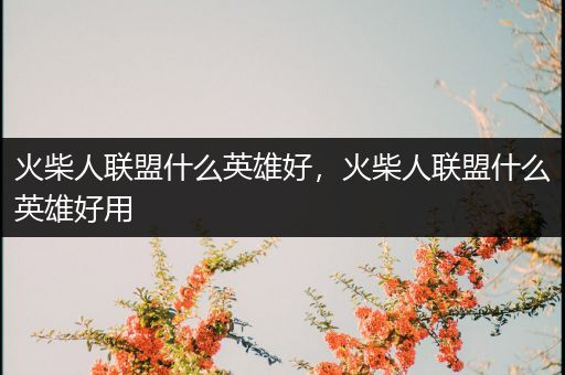 火柴人联盟什么英雄好，火柴人联盟什么英雄好用