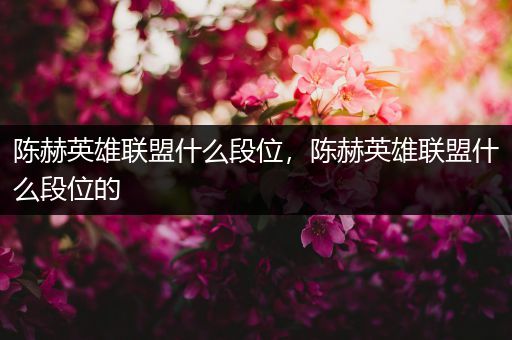 陈赫英雄联盟什么段位，陈赫英雄联盟什么段位的