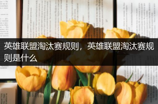 英雄联盟淘汰赛规则，英雄联盟淘汰赛规则是什么