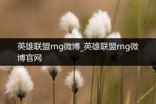 英雄联盟rng微博_英雄联盟rng微博官网