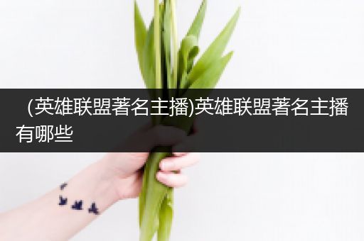 （英雄联盟著名主播)英雄联盟著名主播有哪些