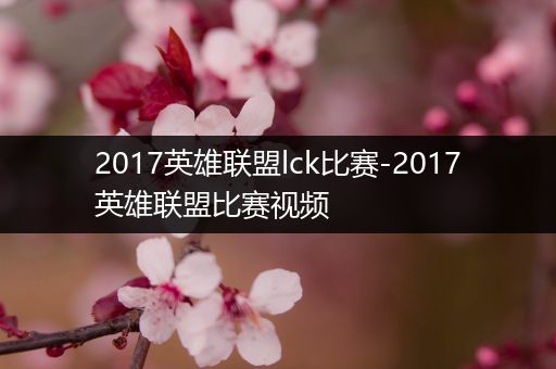 2017英雄联盟lck比赛-2017英雄联盟比赛视频