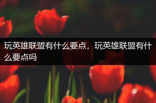 玩英雄联盟有什么要点，玩英雄联盟有什么要点吗