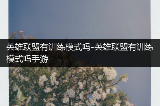 英雄联盟有训练模式吗-英雄联盟有训练模式吗手游