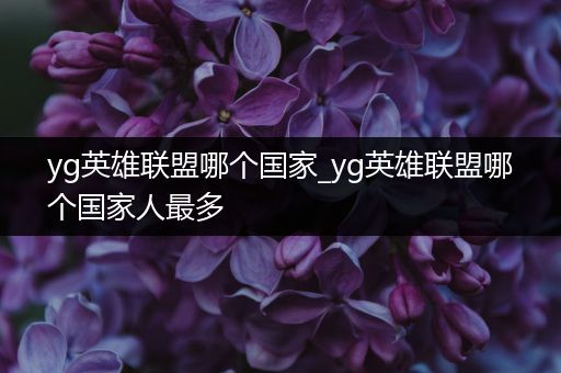 yg英雄联盟哪个国家_yg英雄联盟哪个国家人最多