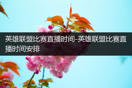 英雄联盟比赛直播时间-英雄联盟比赛直播时间安排