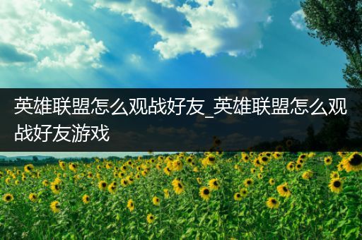 英雄联盟怎么观战好友_英雄联盟怎么观战好友游戏