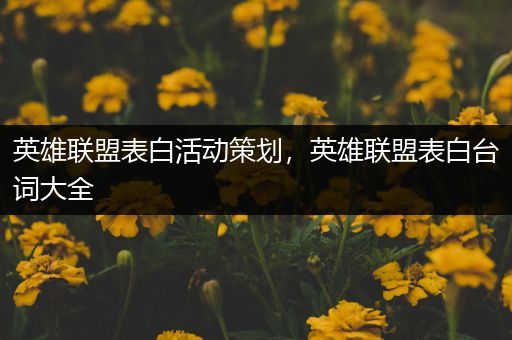 英雄联盟表白活动策划，英雄联盟表白台词大全