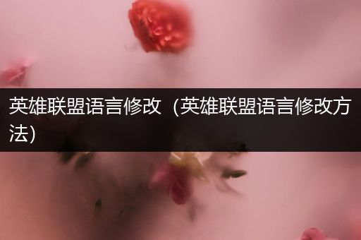 英雄联盟语言修改（英雄联盟语言修改方法）