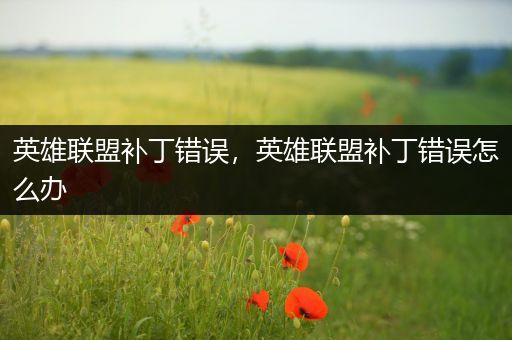 英雄联盟补丁错误，英雄联盟补丁错误怎么办
