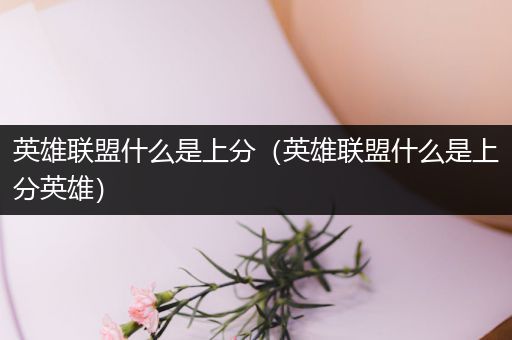 英雄联盟什么是上分（英雄联盟什么是上分英雄）